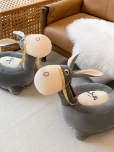 Large Size Cute Animal Donkey Sofa Childrens Stool Creative Cartoon Animal Seat Kids Furniture Boys Toy Lazy Sofa Seat