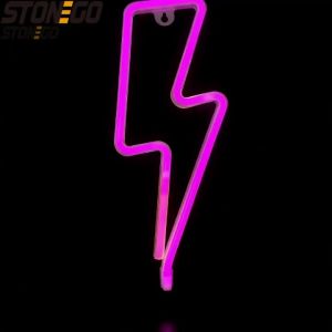 STONEGO Creative LED Lightning-shaped Festival Home Atmosphere Lamp Stylish Neon-style Design Multicolor Light Decor