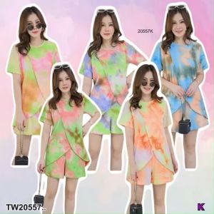 ชิ้น #สาวอวบ เซทเสื้ออกไขว้ + กางเกงขาสั้น Set of 2 pieces