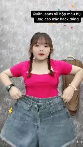 Quần short bigsize nữ quần jean đùi nữ lưng cao tôn dáng cho nàng chuppy 50-93kg J3