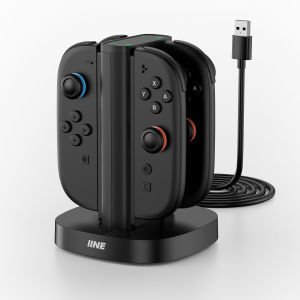 IINE 4-in-1 Charging Stand for Switch 2 Overcharge Protection Strong Magnetic Attachment Fast Charging Dock for Switch Joycon