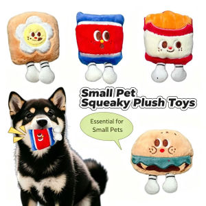 Fast Food Plush Squeaky Dog Toy Hamburger Fries Cola Bread Shape Interactive Chewing Toys for Puppies Small Dogs Anxiety Relief