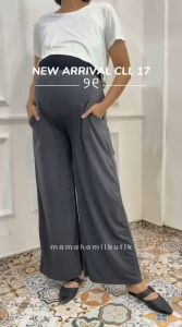 MAMA HAMIL BUTIK Celana Hamil Polos Abu LOOSE PANTS nyaman adem CELANA SENAM bahan KAOS - CLL 17 NEW