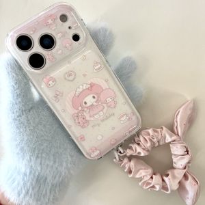 Sanrio | Ốp Điện Thoại Silicone Hoạt Hình Dễ Thương Melody Cho iPhone 17/16/15 Pro Kèm Dây Đeo Tay Chống Sốc Chống Rơi Bảo Vệ Toàn Diện Camera