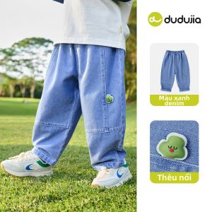 DUDUJIA | Quần Jeans Dài Mềm Cho Bé Trai Thu Phong Cách Thường Ngày
