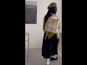 WYK120 Tas Ransel Wanita Bulu Wool Beruang Bear Fur Backpack TKM