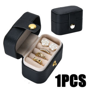 Mini Jewelry Ring Storage Box Portable Women Jewelry Organizer Case Jewelry Box Leather Travel Small Cute Earring Jewelry Box