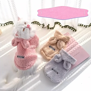 áo lông- áo ấm - áo thu đông - áo hoodle tai thỏ dành cho chó mèo - T3 PETS SHOP
