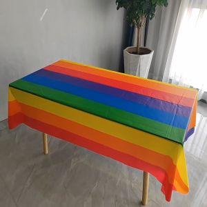 Taplak Meja Makan Ulang Tahun Pesta Sekali Pakai Anti Air Anti Minyak Rainbow Table Cloth Waterproof Disposable