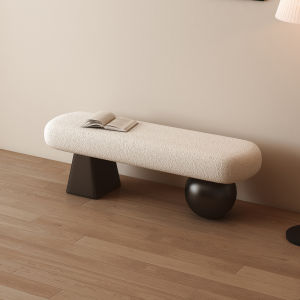 Home Use Long Low Stool French Style Entrance Sofa Shoe Changing Stool Mid-Century Modern Bedside Stool Shoe Stool