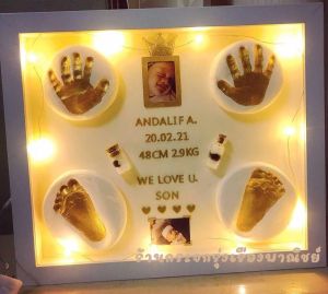 สต็อคพร้อมส่งทันที ชุดปั๊มมือเท้าลูก ชุดกรอบรูปพิมพ์มือเท้าเด็ก