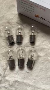 Hộp 20 bóng đèn xi nhan dành cho ô tô. Bóng đèn Halogen S25 tiêu chuẩn điện 12v và 24v. Bóng đèn phanh 1tim-2tim trắng