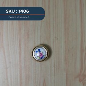 Ceramic Knob Drawer Handle for Cabinet Floral Flower Kids Room