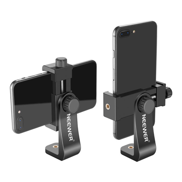 NEEWER Phone Holder Tripod Mount Clip with 1/4" Screw for 16 15 14 Pro Max Plus Samsung Galaxy S24 S23 Ultra, CL-06