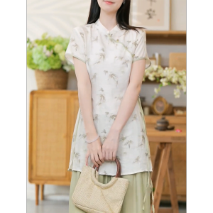 QINGNAER | Gentle Slimming Artistic Midi Summer Womens Shirt