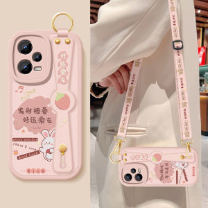 Xiaomi Redmi Note12 Turbo Silicone Case Womens Style Full Cover Protection Lucky Charm Wrist Strap Quick Response Version