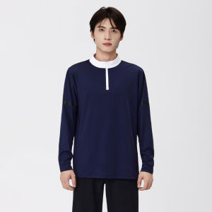 New Golf Clothing - mens long-sleeved Stand-up Collar Zipper T-shirt In Autumn and Winter CollectionFeaturing Color-matching Patches Stylish and Sporty Appearance Quick-drying and Breathable Moisture-wicking and Sweat-absorbing Fabric.