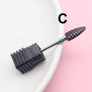 1Pcs Black Ceramic Electric Nail Drill Bits Remove Hard Gel Nail Art with Low Allergenicity Fine ceramic 2.35mm shank diam