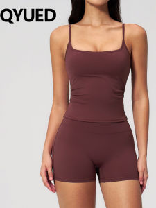 QYUED | Yoga Outfit with Tank Top and Shorts for Outdoor Fitness