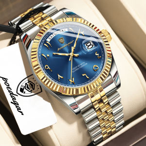 POEDAGAR | POEDAGAR Top Trendy Man Clock Stainless Steel Waterproof Business Men Watch Date Week Quartz Creative Mens Watches Reloj Hombre