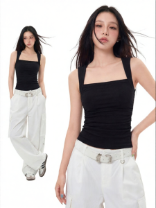 EVPGB | Slimming Square Neck Sleeveless Crop Top
