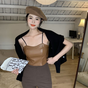 FRAN Summer Outerwear All-match Camisole Short Ladies Underwear Wrap Chest Leather Tube Top COD