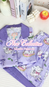 ชุดนอน Muslin Pajamas Silk Satin รุ่น Pastel Pudding (N5155 T5155) | ชุดนอนผู้หญิง