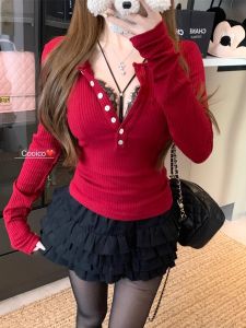 ชุดชั้นในลูกไม้สไตล์ฝรั่งเศส ชุดชั้นในลูกไม้แขนยาวคอวี ทรงสลิมฟิต ผ้าโพลีเอสเตอร์ 100% สำหรับผู้หญิงวัย 18-24 ปี