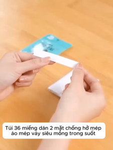 MIẾNG DÁN CHỐNG LỘ 85X12MM COMBO 3 GÓI (36 MIẾNG/GÓI) – BĂNG DÍNH THỜI TRANG 2 MẶT ĐA NĂNG GIỮ ÁO VÁY CHỐNG TUỘT