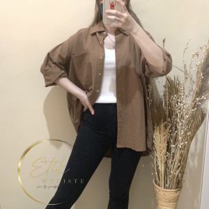 Kemeja Cewek Olivia Terbaru 2023 Lengan Panjang Oversize Atasan Wanita