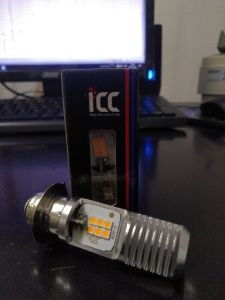 Lampu utama LED model H6 2 titik bisa ac & dc merk ICC