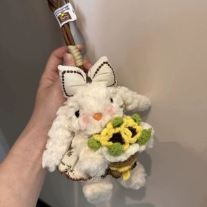 JIFANPAUL | Cute Rabbit Ear Plush Keychain Gift for Valentines Day
