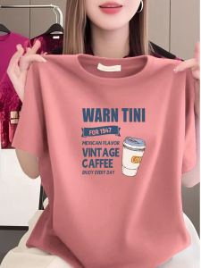 100% Pure Cotton Summer Short Sleeve T-Shirt Womens Loose round Neck Casual Base Shirt Top Comfortable Breathable Sweatshirt