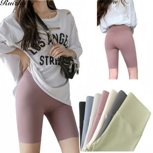 Ruizhijzg Plus Size S-3XL Womens Yoga Short Pants Summer Ladies Girls Cycling Running Short Leggings Female Hight Waist Sport Casual Tummy Control Workout Shorts Plain Color