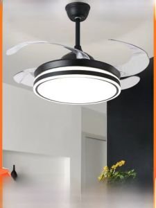 Invisible Ceiling Fan Light Luxury Nordic Living Room Dining Room Bedroom Lamp High Wind Power Home Use Variable Frequency Integrated Fan Light