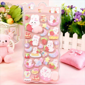 1-2 Sheet 3D Cute Animal Stickers Stress Relief Puffy Squishy Sticker forPhone Case Laptop Decoration Journal DIY Collage Gift