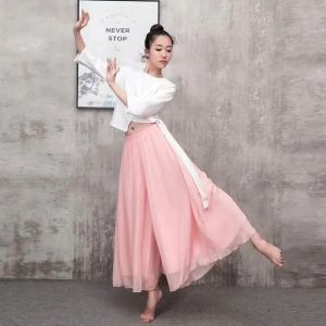 Modern Dance Practice Loose Wide Leg Pants Silk Chiffon Flowing Classical Dance Womens Skirt Pants Summer Dance Trousers