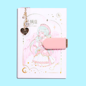 ThickenedPremiumDiaryNotebookForPrimarySchoolGirlsWithLockAndPasswordCuteAstrologicalSignsDesignHighAestheticValueStudentOrganizer