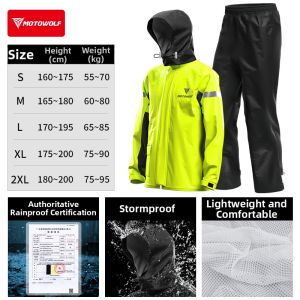 MOTOWOLF | Separate Waterproof Rainstorm Protective Motorcycle Riding Suit