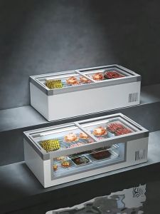 ตู้แช่อาหารสด 160L ตู้แช่ฝาบน  -10℃-10℃ (อุณหภูมิที่ปรับได้) เครื่องทำความเย็นท่อทองแดงบริสุทธิ์ 120W