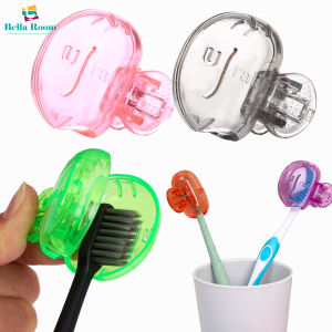 ฝาครอบหัวแปรงพร้อมคลิปพลาสติกแปรงสีฟันกันฝุ่นแบบพกพาคลิบป้องกันประตูหนีบการจัดเก็บในห้องน้ำ