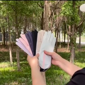 Sarung Tangan Anti Uv Motor Wanita Sarung Tangan GloSutra Es Lembut Anti Selip / Sarung Tangan Jempol Touch Screen UPF50+ / Perlindungan UV Tinggi