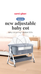 Samu Giken Baby Cot With Storage Basket Model: COT-858-GY