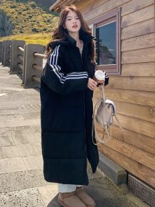 ฤดูหนาว โอเวอร์ไซส์ หลวม บุขนเป็ดผ้าฝ้าย เสื้อแจ็คเก็ต ผู้หญิง ยาว สไตล์เกาหลี หนา ขนาดเล็ก เสื้อโค้ทผ้าฝ้าย แจ๊กเก็ต แฟชั่นยอดนิยม