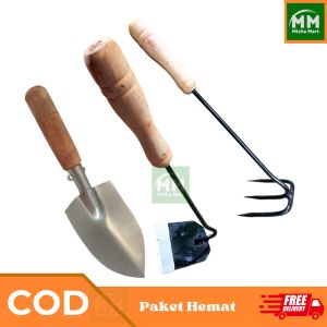 paket hemat berkebun isi cangkul garuk dan sekop mini
