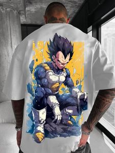 Dragon Ball Vegeta GOKU อุปกรณ์ต่อพ่วงแขนสั้นเสื้อยืดอะนิเมะญี่ปุ่น 2025 ฤดูร้อนผู้ชายและผู้หญิงผ้าฝ้าย Harajuku TOP