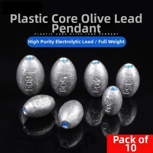 Snag Proof Long Casting Olive Shape Loose Fishing Sinkers