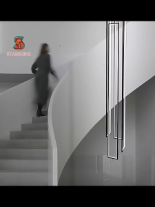 Modern ring stairs led lights pendant light lamps for living room led Chandeliers for dining room hanging light indoor lighting Tricolor APP/Remote