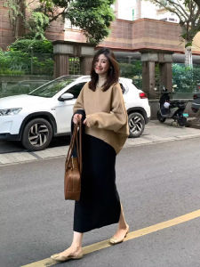 Fall Fashion Large SizeMM Woolen Coat And Skirt Set Elegant Personality Small Fragrance Style Outerwear And Half-length Skirt