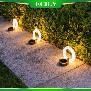 ECILY Solar Outdoor Light Buried Light Outdoor Waterproof Outdoor Balcony Garden Atmosphere Light LED Light Decorative Staircase Stairway Nightlight Lawn Porch Walkway Decorative Warm Light